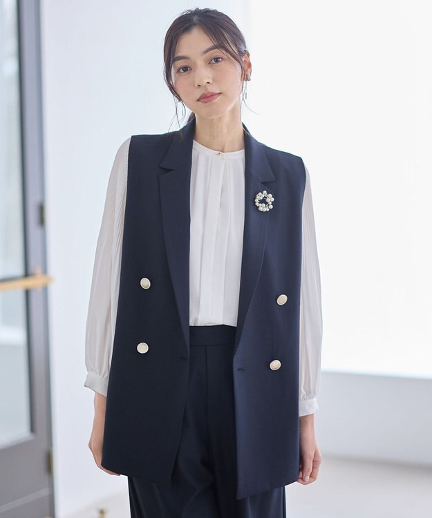 ANY イージーケアライトストレッチジレ ネイビー