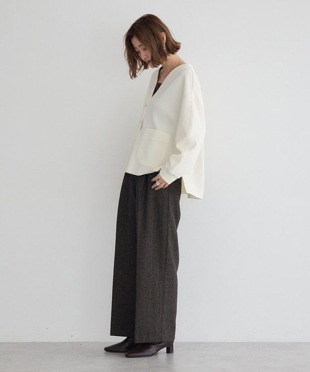 YECCA VECCA 金釦カットジョーゼットカーディガン Ivory