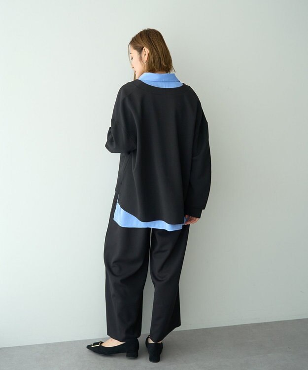YECCA VECCA 金釦カットジョーゼットカーディガン Black