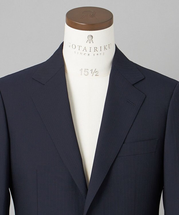 GOTAIRIKU 【オールシーズン対応】WOOL×POLYESTER ライトウェイト スーツ（ネイビーストライプ） ネイビー系1