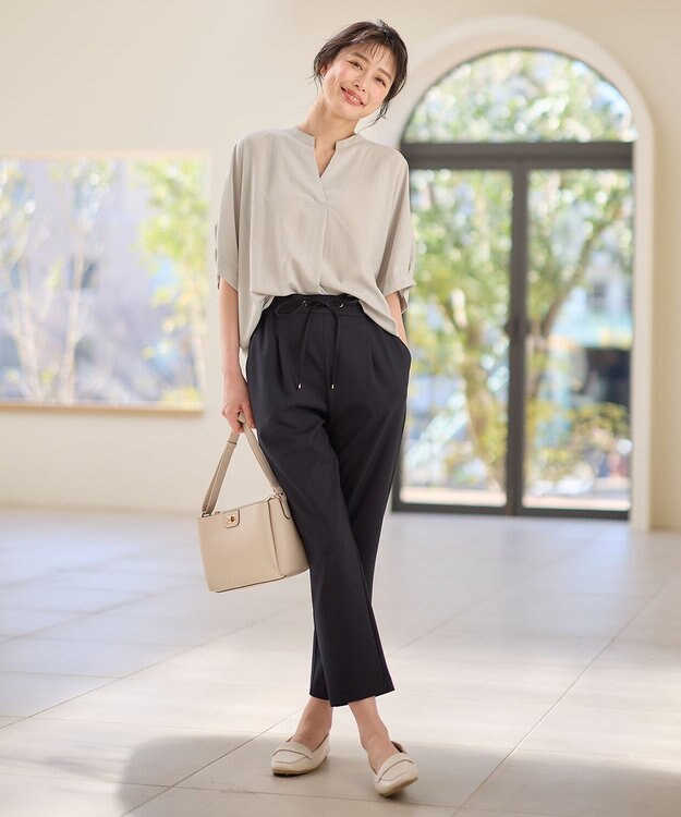 ANY タックスリーブブラウス ライトグレー