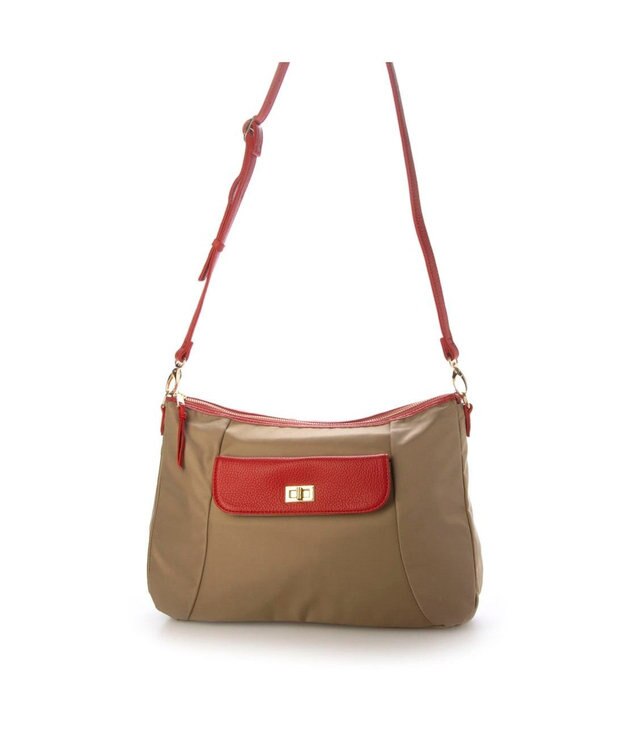 UNBILLION ペルケ perche / ナイロン牛革ヒネリかぶせ2wayトート ベージュ