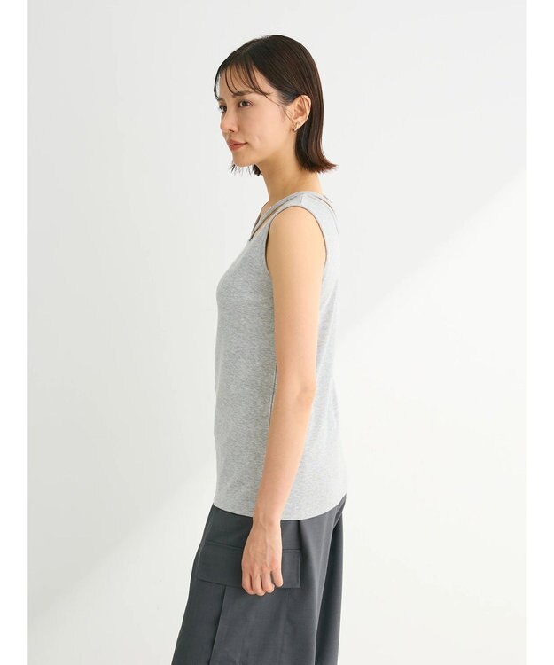 Green Parks マルチストラップテレコタンク Gray Mixture