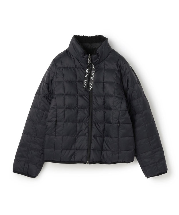 UNFILO 【120-150cm】TAION リバーシブルボア ダウンジャケット(UNISEX) ブラック×ブラック