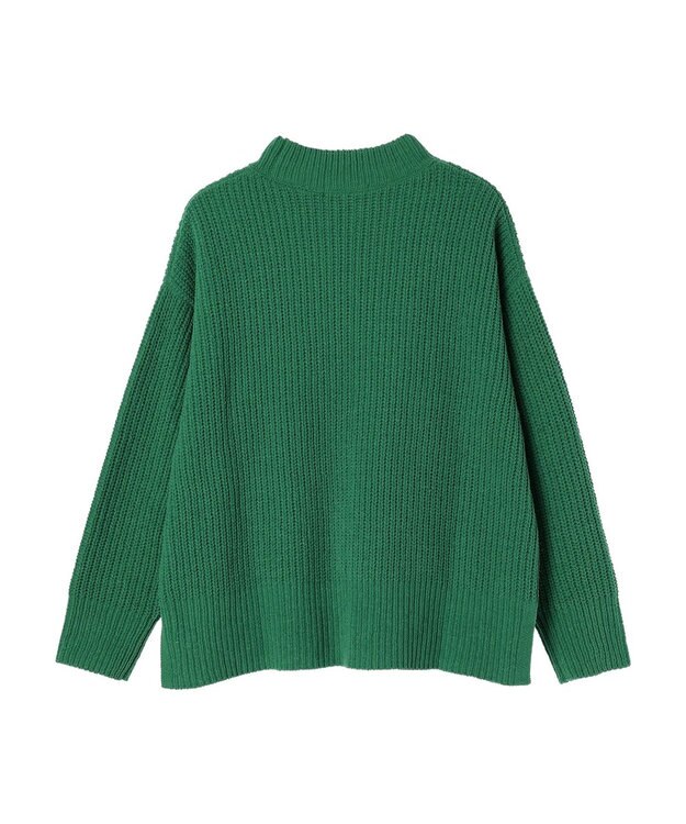 Green Parks ｍｏｋｏモール畦編みモックネックプルオーバー Green