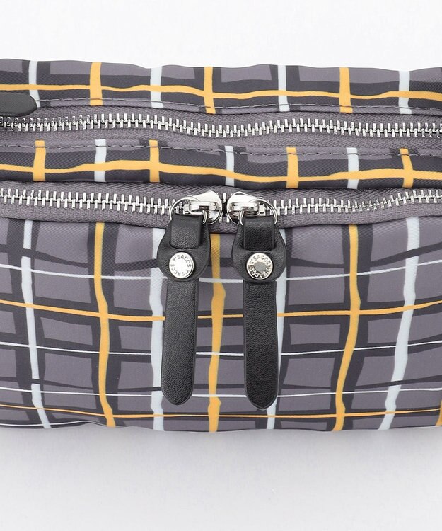 Y'SACCS ドローイングチェック ショルダーバッグ グレー