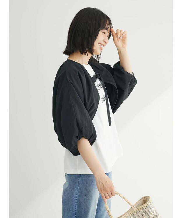 Green Parks ・ＥＬＥＮＣＡＲＥ　ＤＵＥ　バルーンスリーブボレロ Black