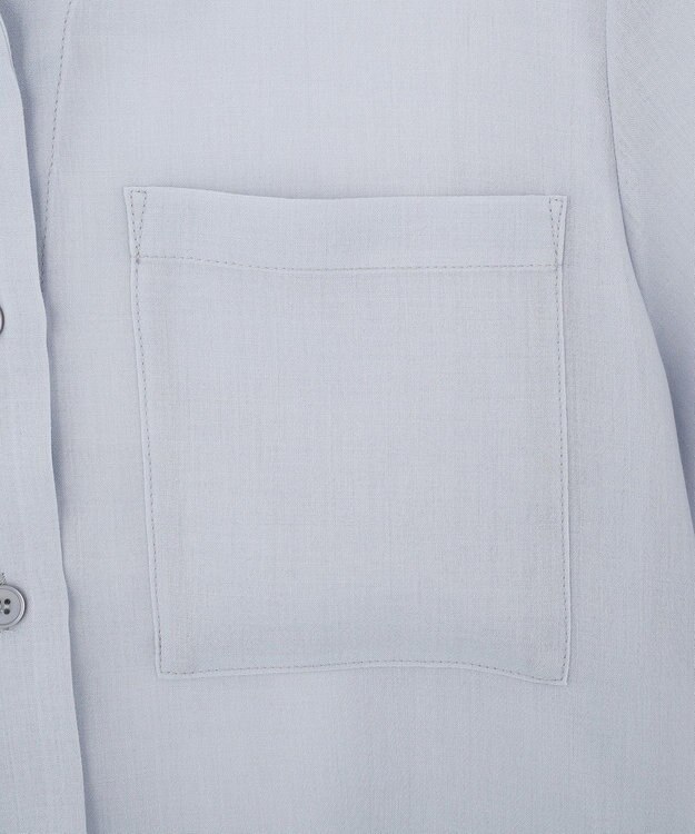 AMERICAN HOLIC シアーショート丈開襟シャツ Sax