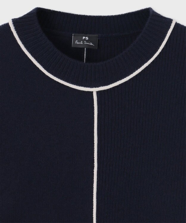 Paul Smith パイピング クルーネック ニット ネイビー