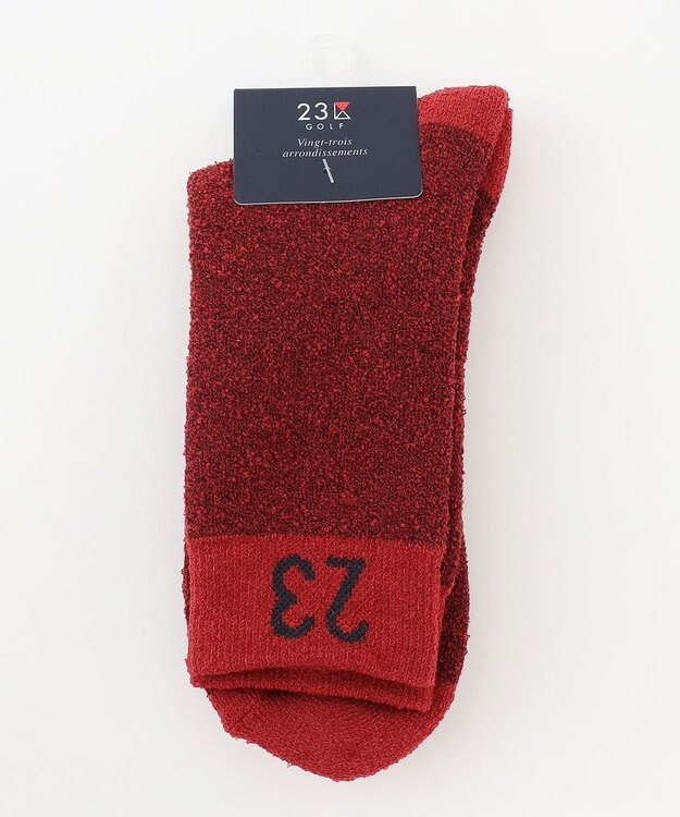 23区GOLF 【MEN】パイル レギュラーソックス レッド系