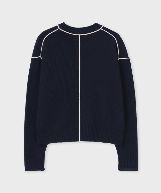 Paul Smith パイピング クルーネック ニット ネイビー