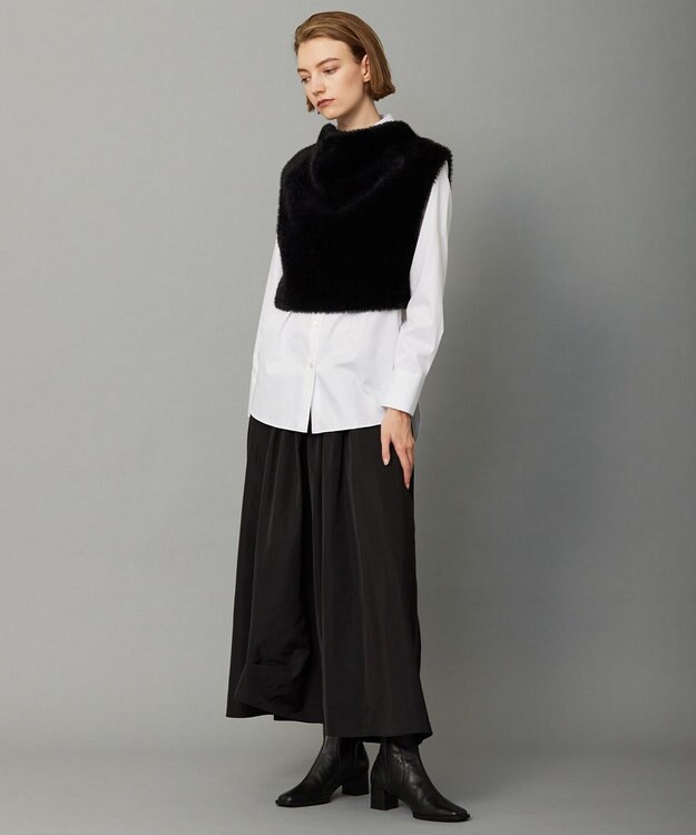 ICB ヘアリーショートジレ ブラック系