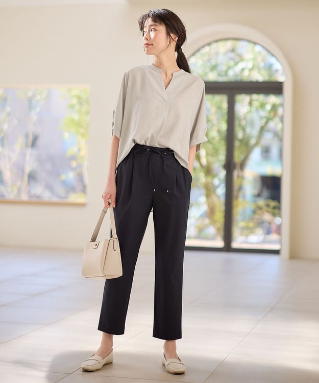 ANY L タックスリーブブラウス ライトグレー