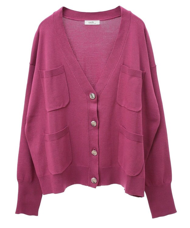 earth music&ecology メニーポケットカーディガン Dark Pink