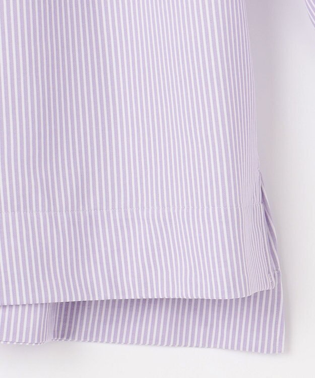 J.PRESS LADIES 【WEB限定カラーあり】ストライプジャカード バンドカラー カットソー ラベンダー系1