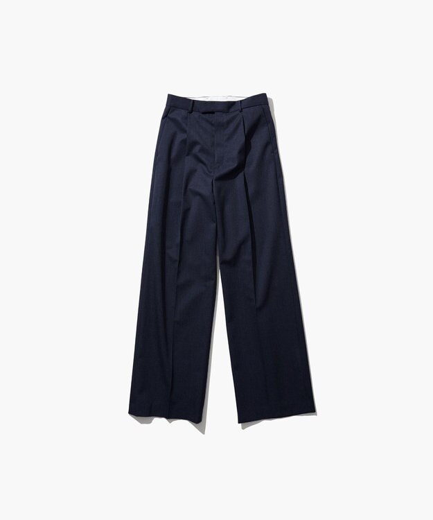 ATON COMPACT WOOL | ストレートパンツ NAVY