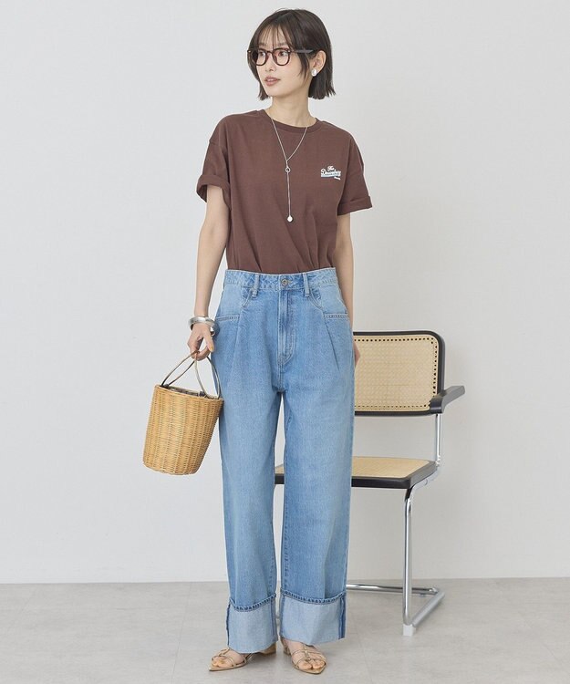AMERICAN HOLIC ミドルオンスロールアップデニムパンツ Light Indigo