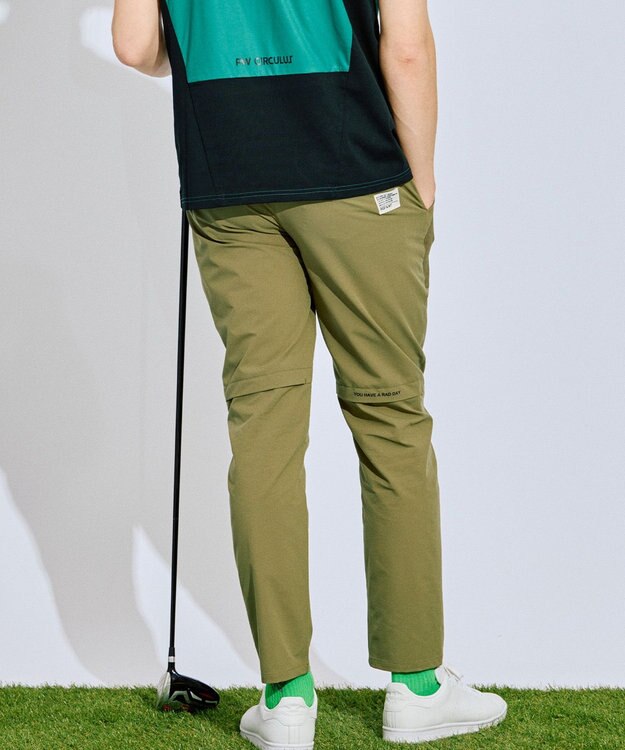 PW CIRCULUS 【MEN】ベンチレーション テーパードパンツ ゴルフ カーキ系
