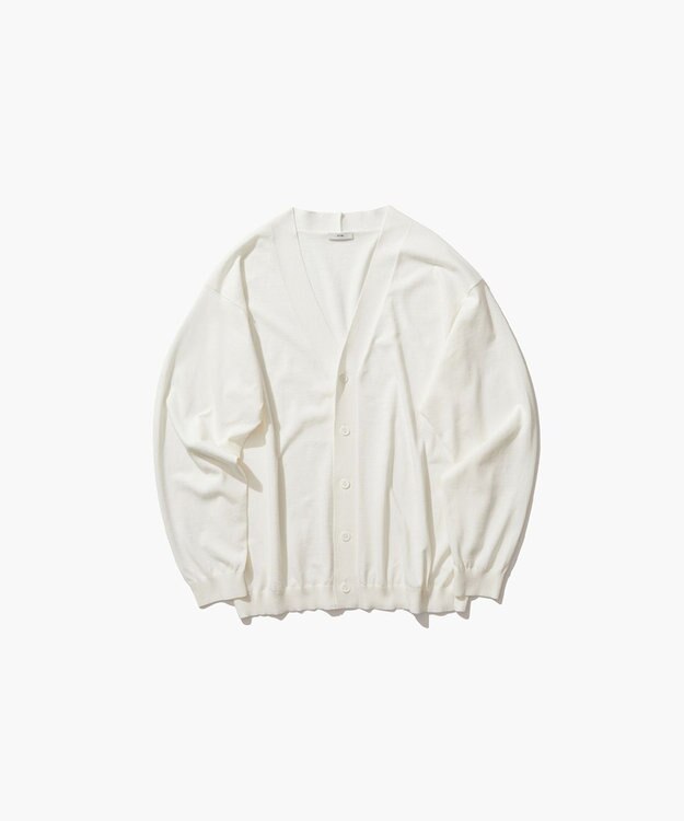 ATON FRESCA KNIT |  オーバーサイズカーディガン - UNISEX WHITE
