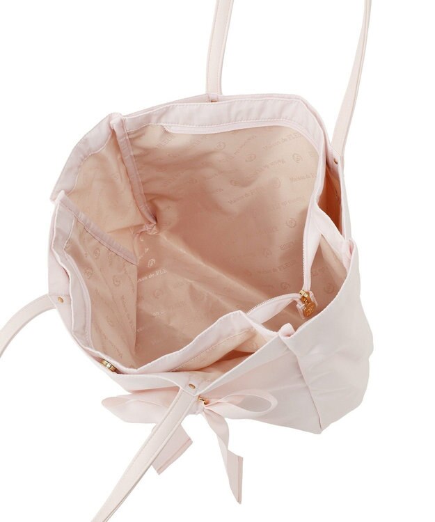 Maison de FLEUR リボンチャーム付き3ルームトートバッグ Pink