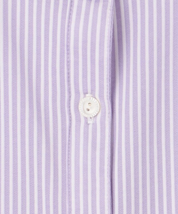 J.PRESS LADIES 【WEB限定カラーあり】ストライプジャカード バンドカラー カットソー ラベンダー系1