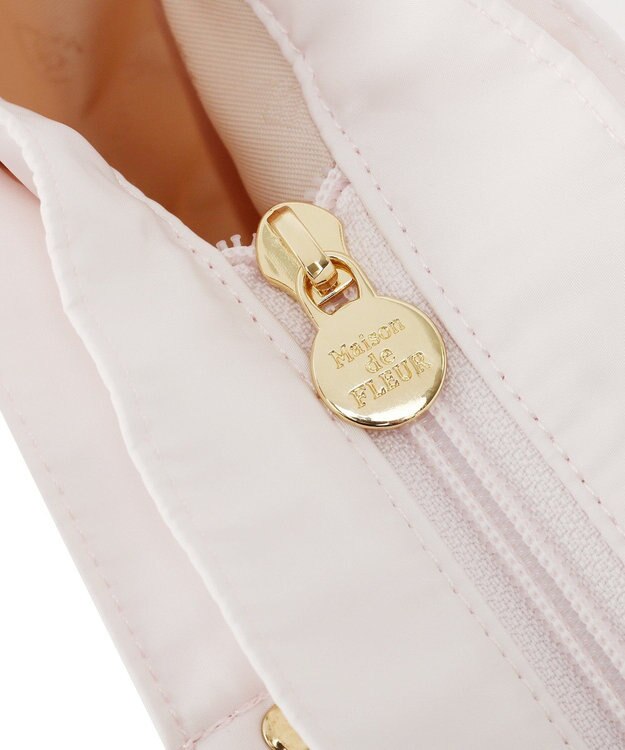 Maison de FLEUR リボンチャーム付き3ルームトートバッグ Pink