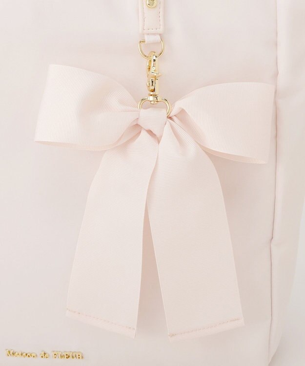 Maison de FLEUR リボンチャーム付き3ルームトートバッグ Pink