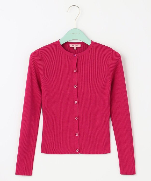 TOCCA 【洗える】SILK RIB CARDIGAN カーディガン レッド系