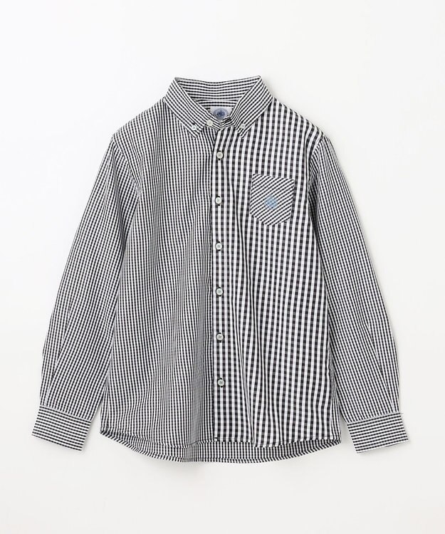 J.PRESS KIDS 【140-170cm】ギンガムチェック シャツ ブラック系3