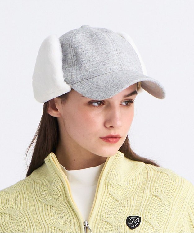 23区GOLF 【WOMEN】耳当て付きキャップ ライトグレー系