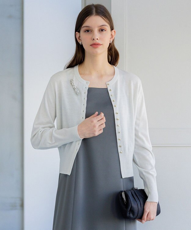 23区 S 【APPLAUDIR】コンパクト ラメカーディガン シルバー系