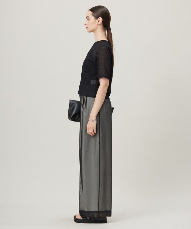 ICB L 【洗える】 シアーレイヤードパンツ ブラック系