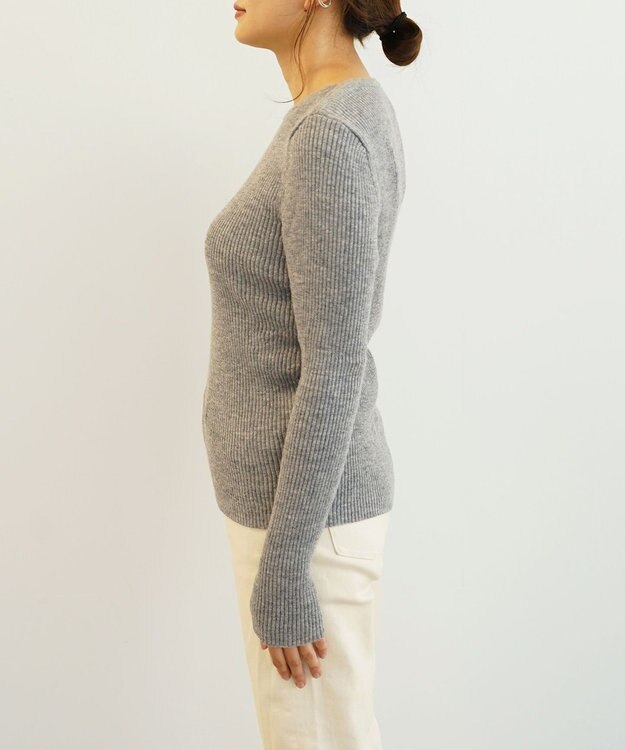 TOQUE 〈大草直子さんアドバイザー〉ベビーアルパカ ミドルゲージ ボートネックニット グレー