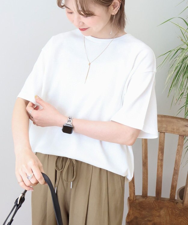 AMERICAN HOLIC ワッフル半袖プルオーバー Ivory