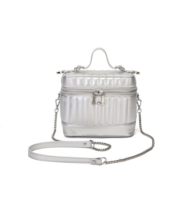 style code 【MERCURYDUO/マーキュリーデュオ】ストライプキルティング　バニティミニショルダーバッグ シルバー