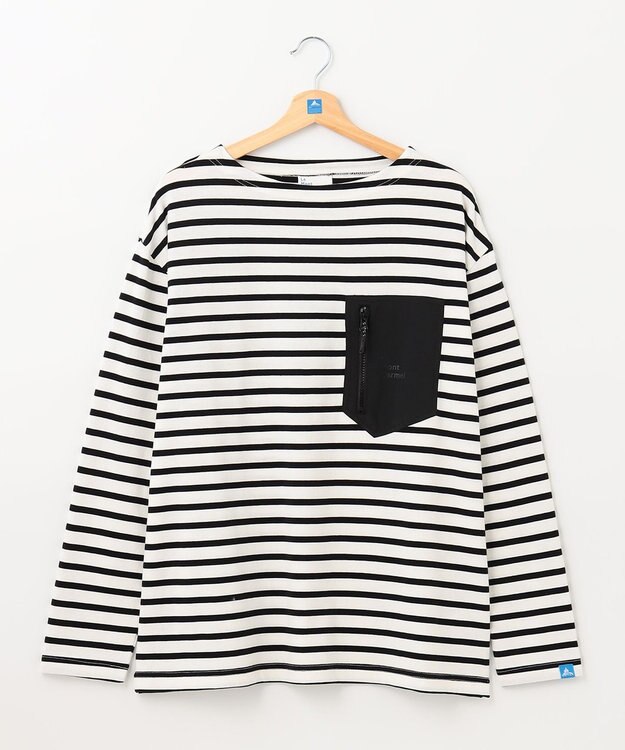 SHARE PARK LADIES 【UNISEX】ボートネックボーダーＴシャツ（S・Mサイズ） オフ×ブラックボーダー