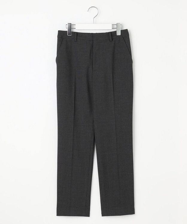 J.PRESS LADIES 【洗える】T/Rアルガンシルク チェック テーパード パンツ ライトグレー系3