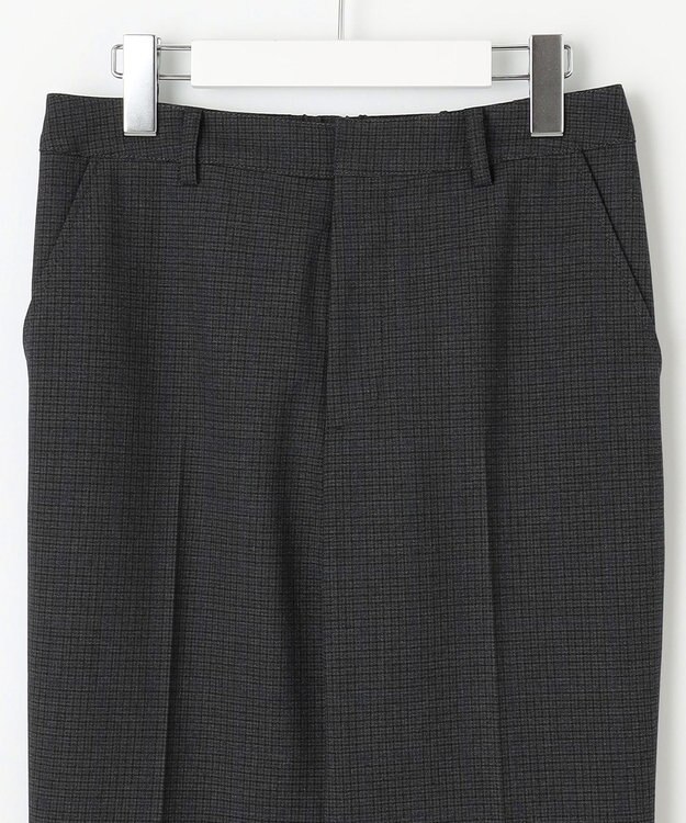 J.PRESS LADIES 【洗える】T/Rアルガンシルク チェック テーパード パンツ ライトグレー系3