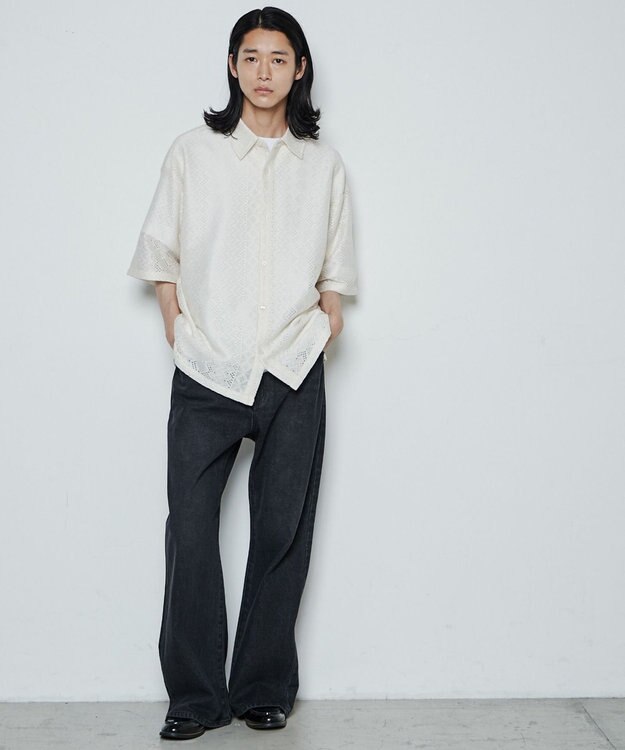 WEGO ルーズフィットフレアパンツ ブラック