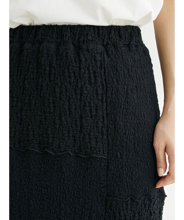 Green Parks パッチワーク風メロースカート Black