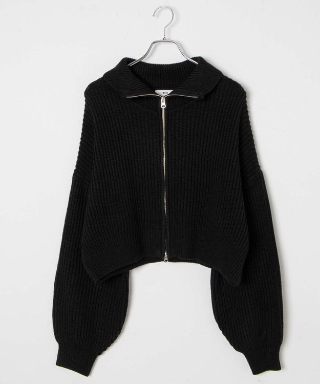 WEGO ダブルジップショートカーデ ブラック