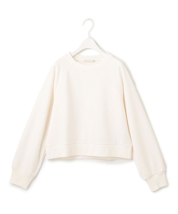 ICB 【UVカット・洗える】ジョーゼットジャージー クロップド丈プルオーバー オフホワイト系