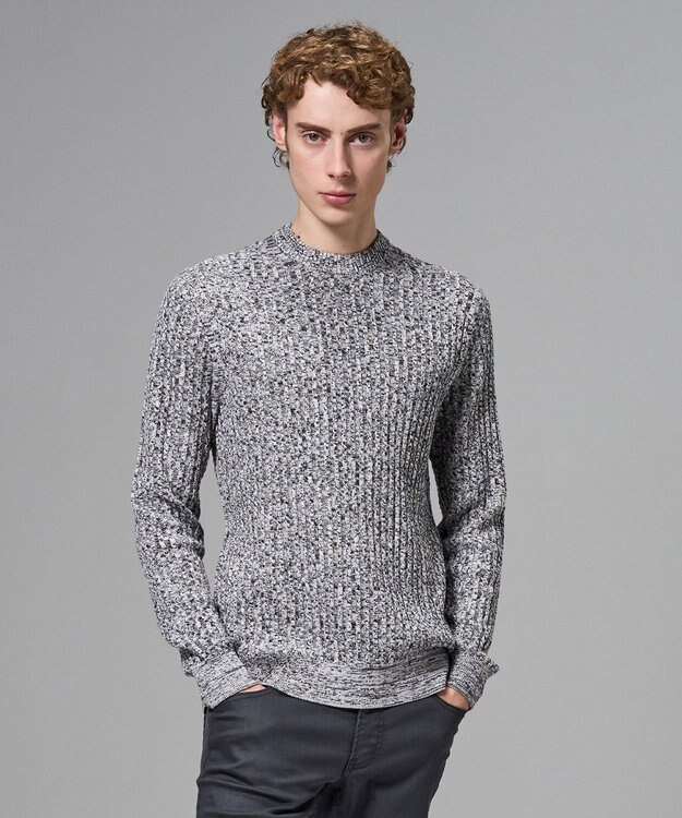 JOSEPH HOMME 【新柄】シルクバルキー クルーネックニット ライトグレー系
