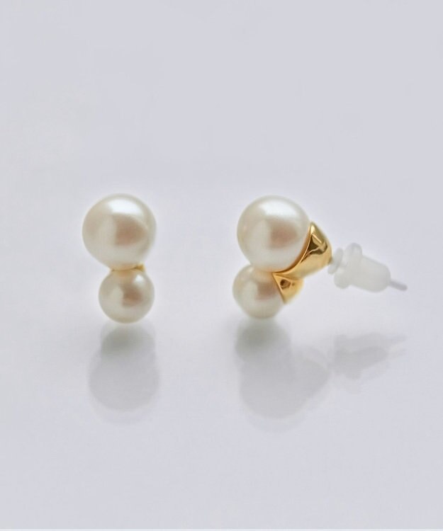 Phoebe 【金属アレルギー対応】ツインパールセラミックピアス ゴールド