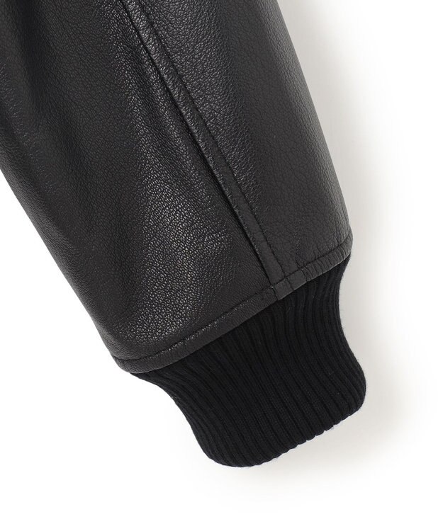 JOSEPH HOMME レザーブロックブークレ　ブルゾン ライトグレー系