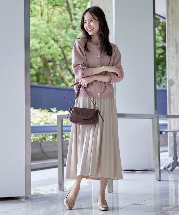 Tiaclasse 【新色追加】スエードポンチプリーツスカート アイボリー