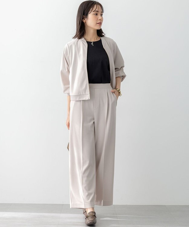 組曲 【ご好評につき追加生産！】ジョーゼットジャージー ブルゾン ベージュ系