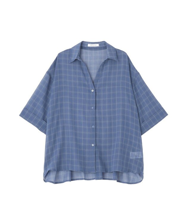 AMERICAN HOLIC 【イージーケア】スキッパーチェックシャツ Blue
