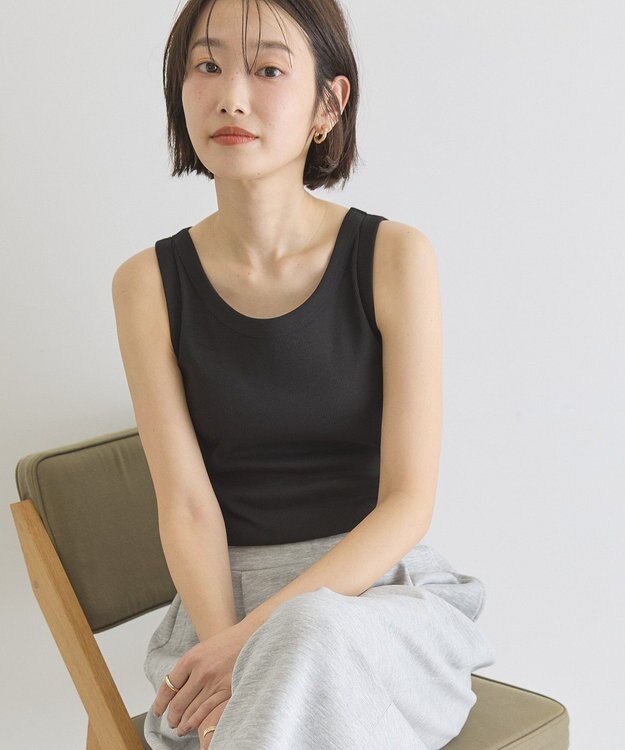 AMERICAN HOLIC テレコタンクトップ Black