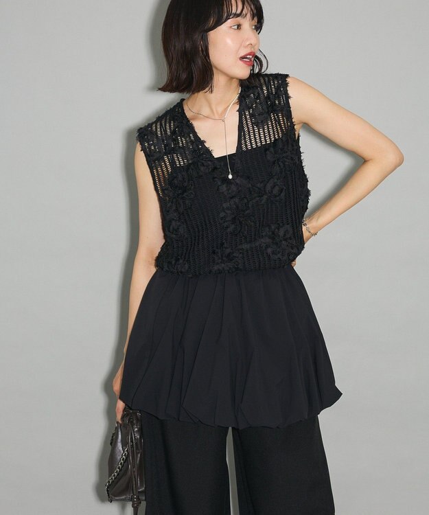 Green Parks ・ＥＬＥＮＣＡＲＥ　ＤＵＥ　バルーンミニスカート Black